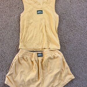 Daily Drills Soft Yellow Tank & Shorts Set